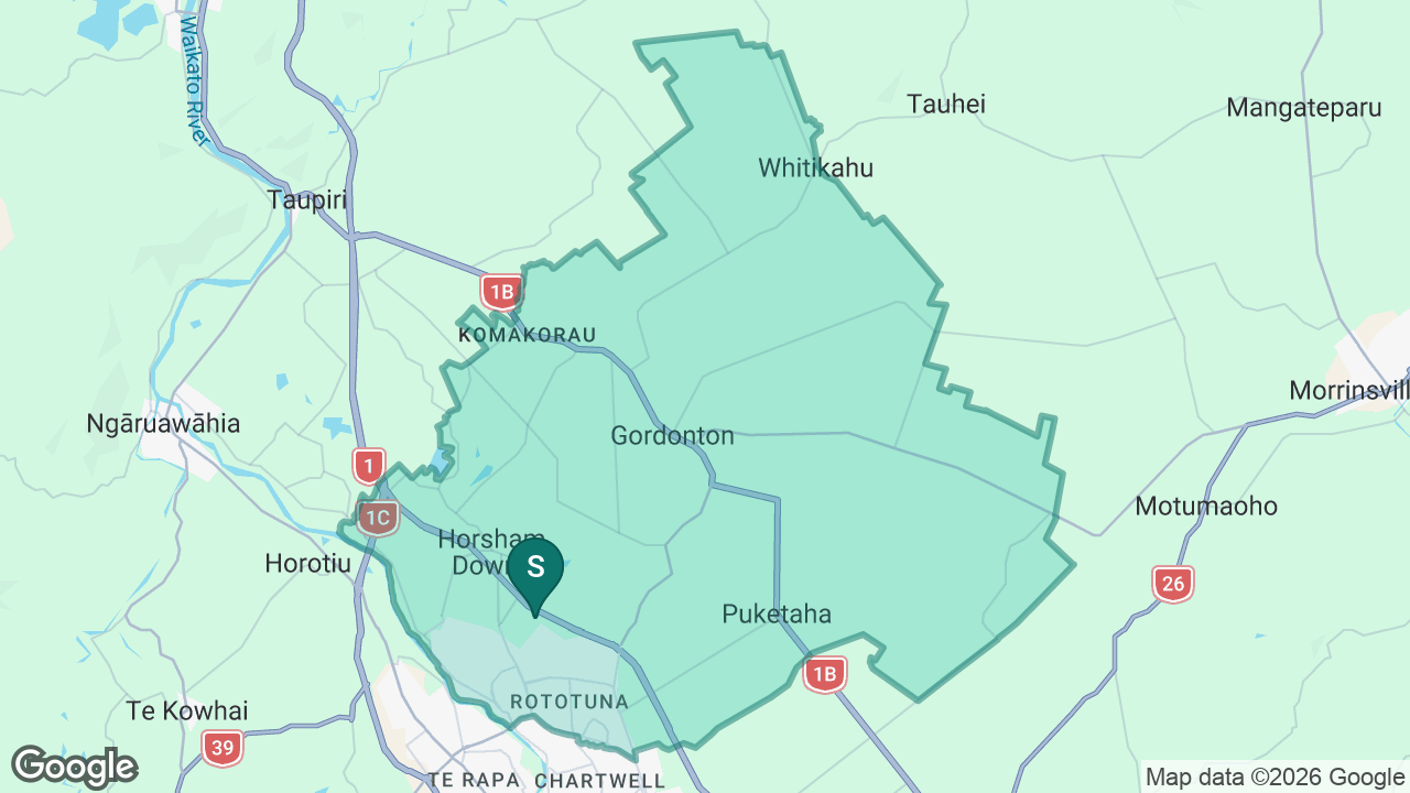 Rototuna Senior High School static school zone map