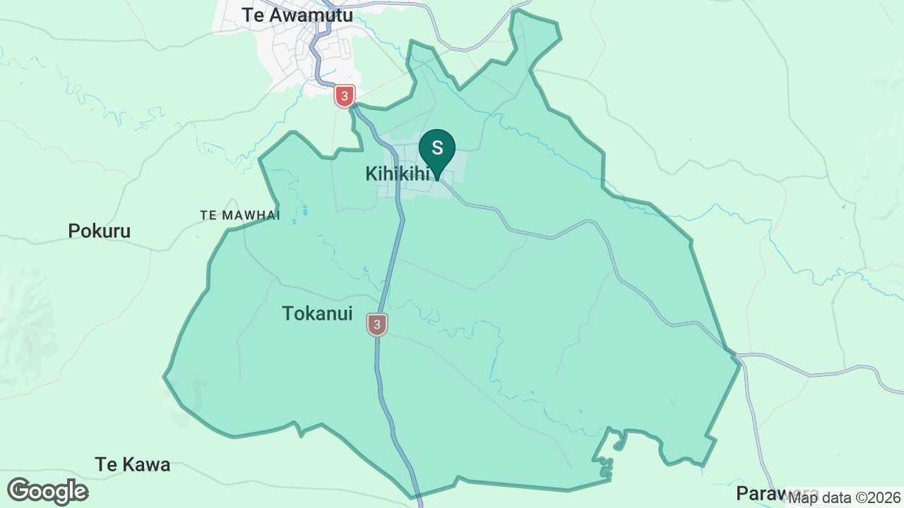 Kihikihi School static school zone map