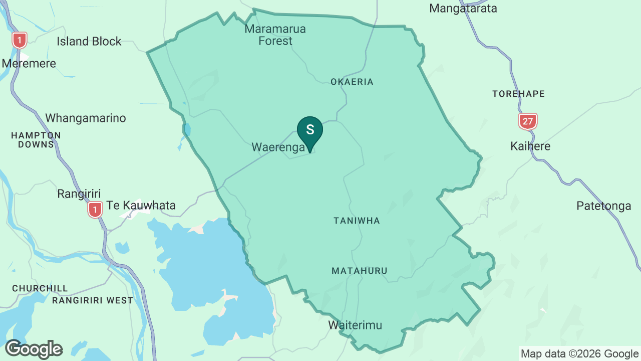 Waerenga School static school zone map