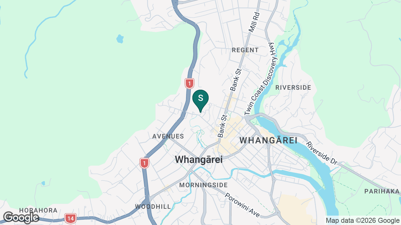 Whangarei Intermediate static school zone map