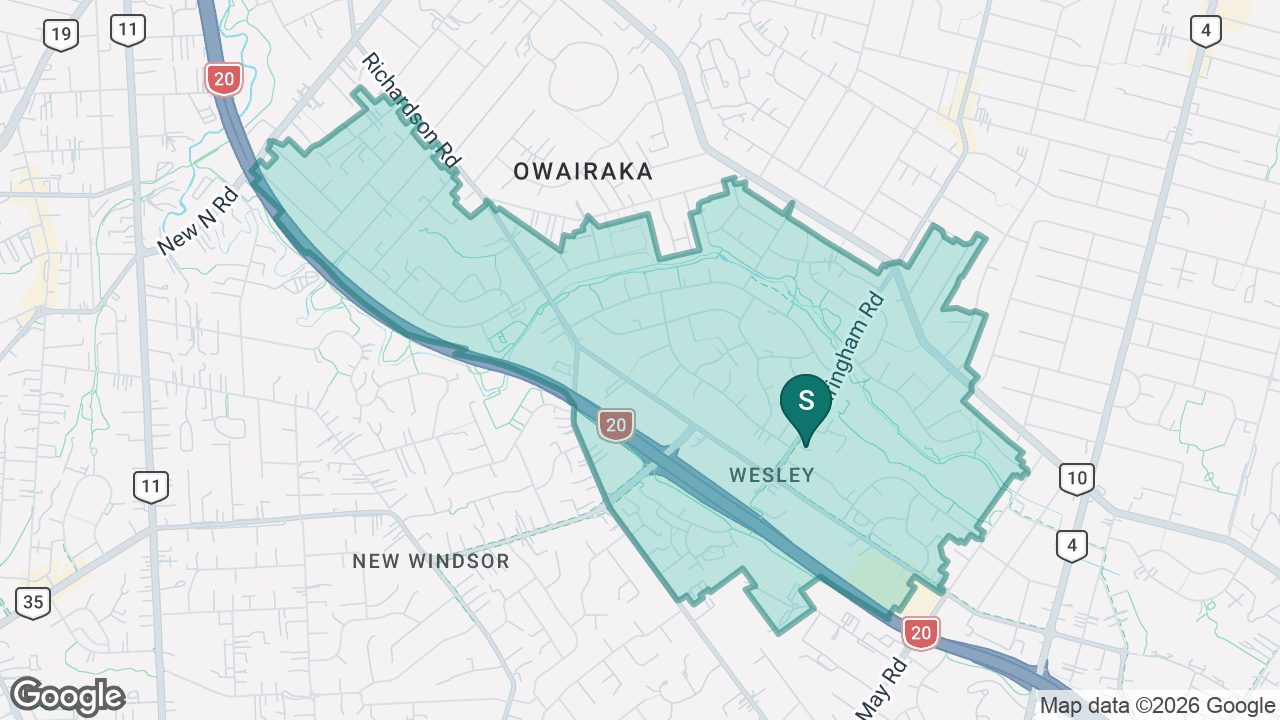 Wesley Intermediate static school zone map