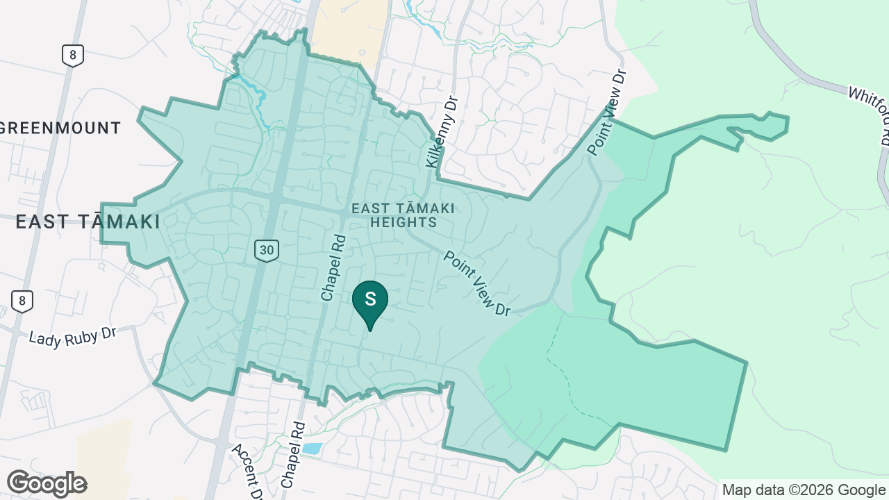Willowbank School (Howick) static school zone map