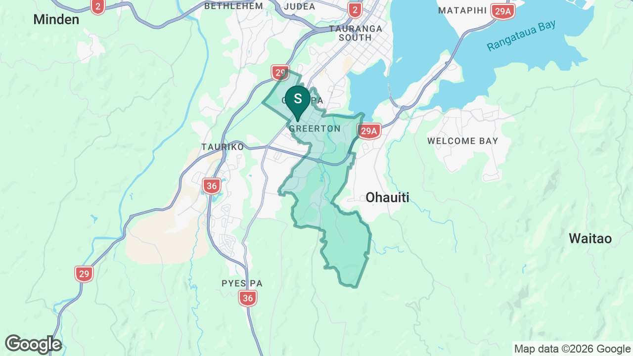 Greerton Village School - Te Kura o Maarawaewae static school zone map