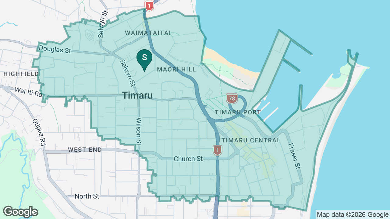 Waimataitai School static school zone map