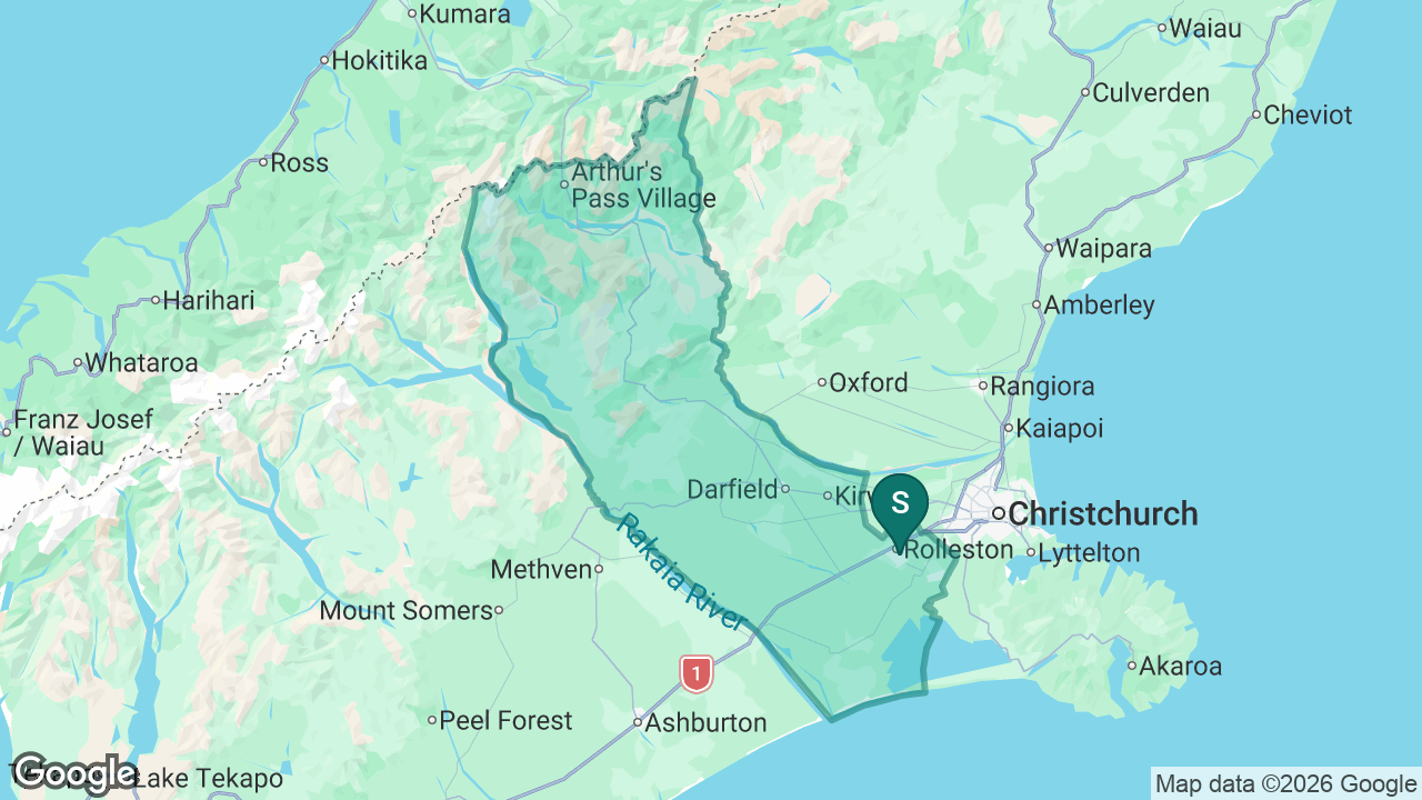 Rolleston Christian School static school zone map