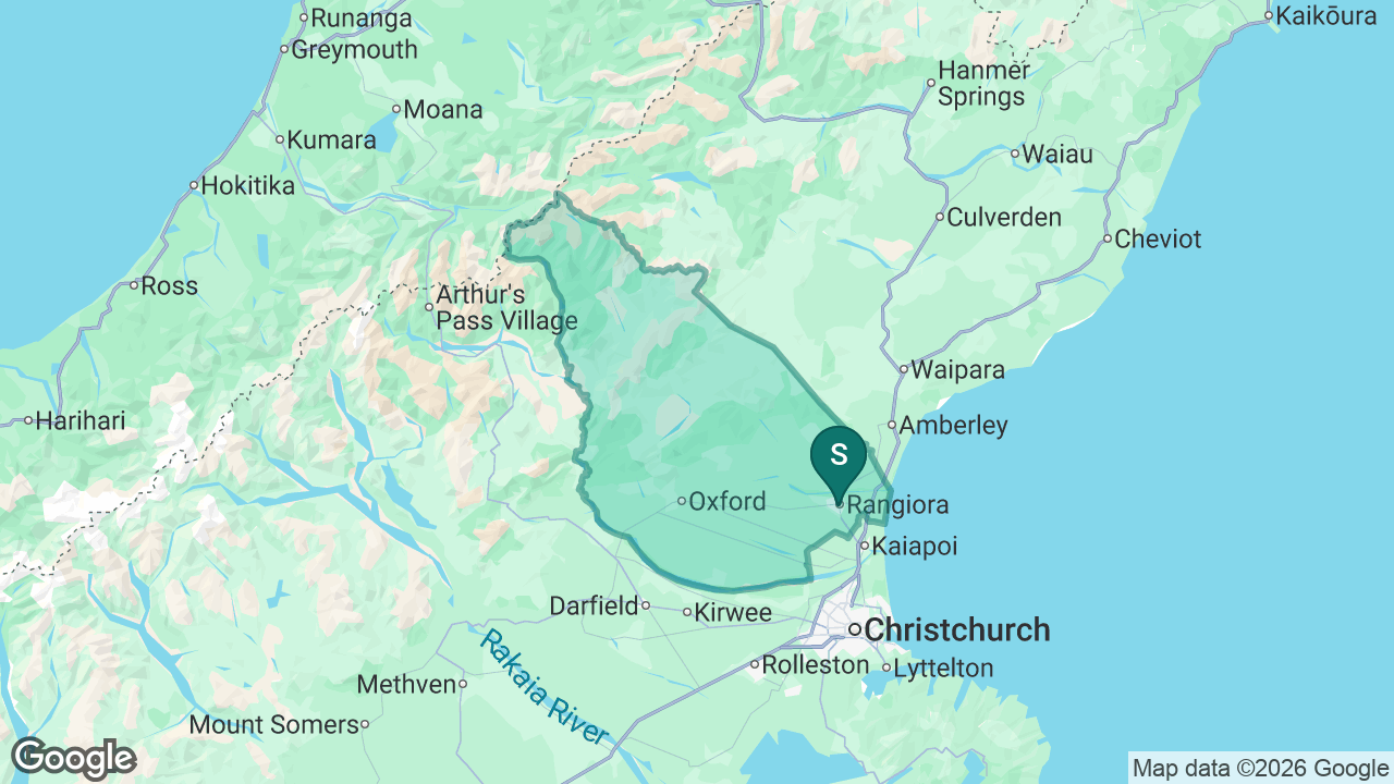St Joseph's School (Rangiora) static school zone map