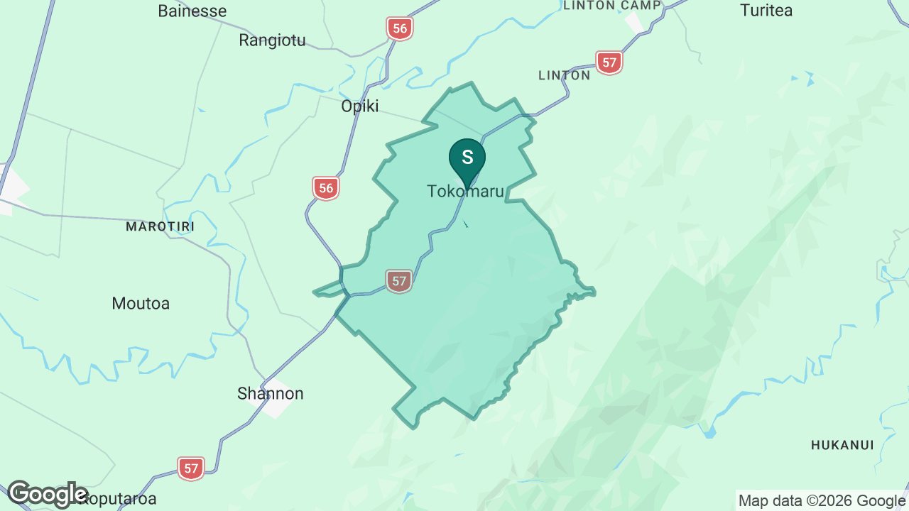 Tokomaru School static school zone map