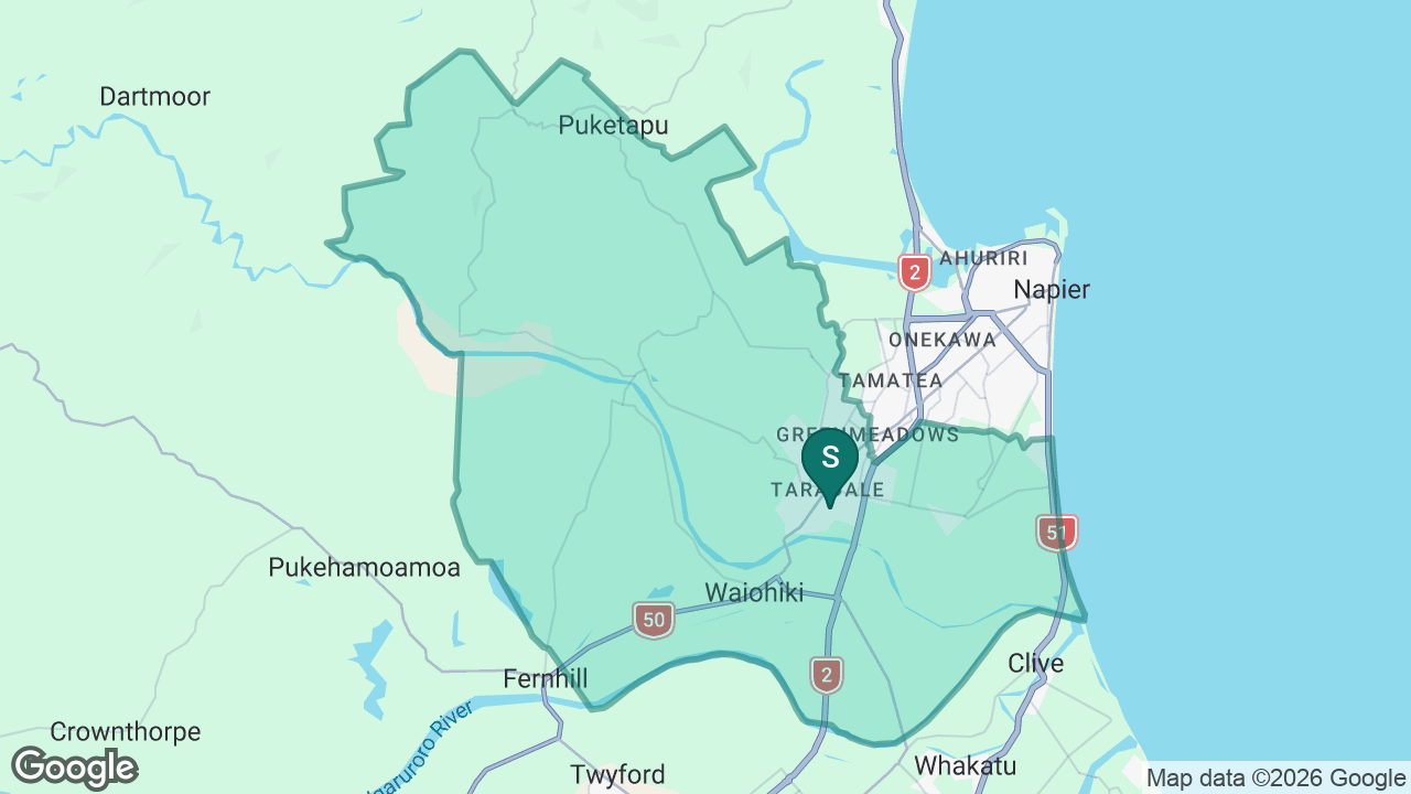 Taradale High School static school zone map