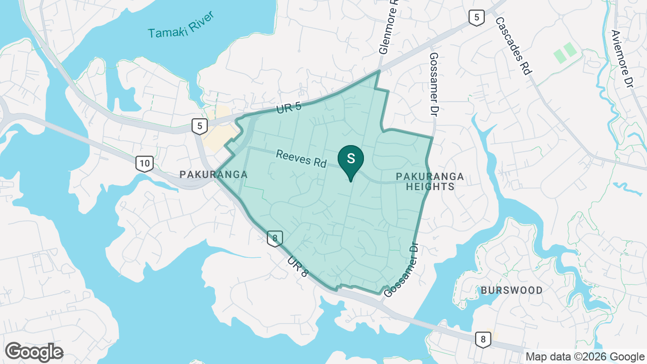 Pakuranga Heights School static school zone map