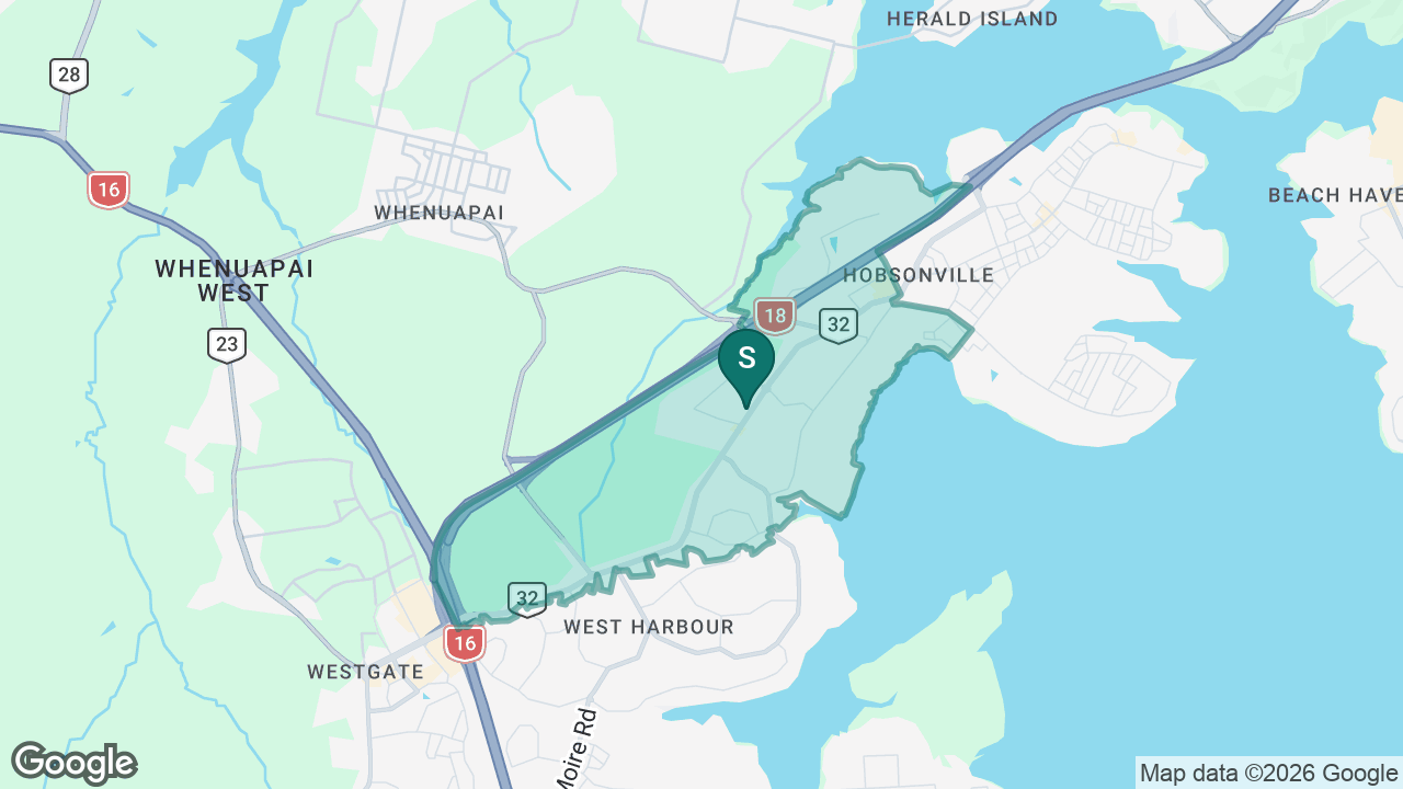 Hobsonville School static school zone map