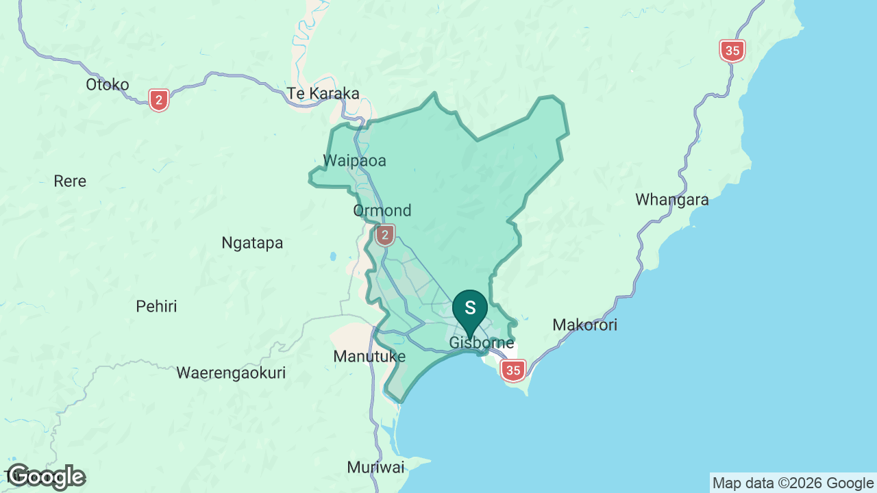 Gisborne Intermediate static school zone map