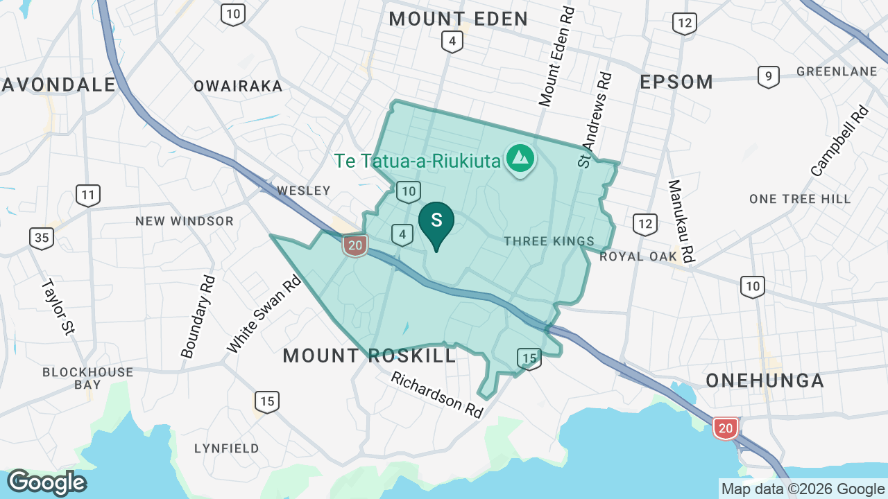 Mt Roskill Intermediate static school zone map