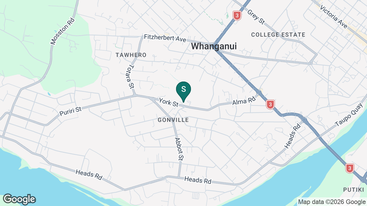 St Anthony's School (Wanganui) static school zone map
