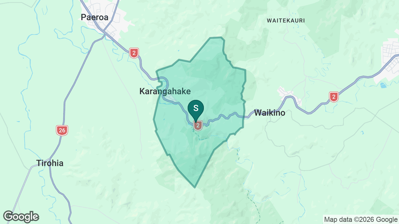 Karangahake School static school zone map