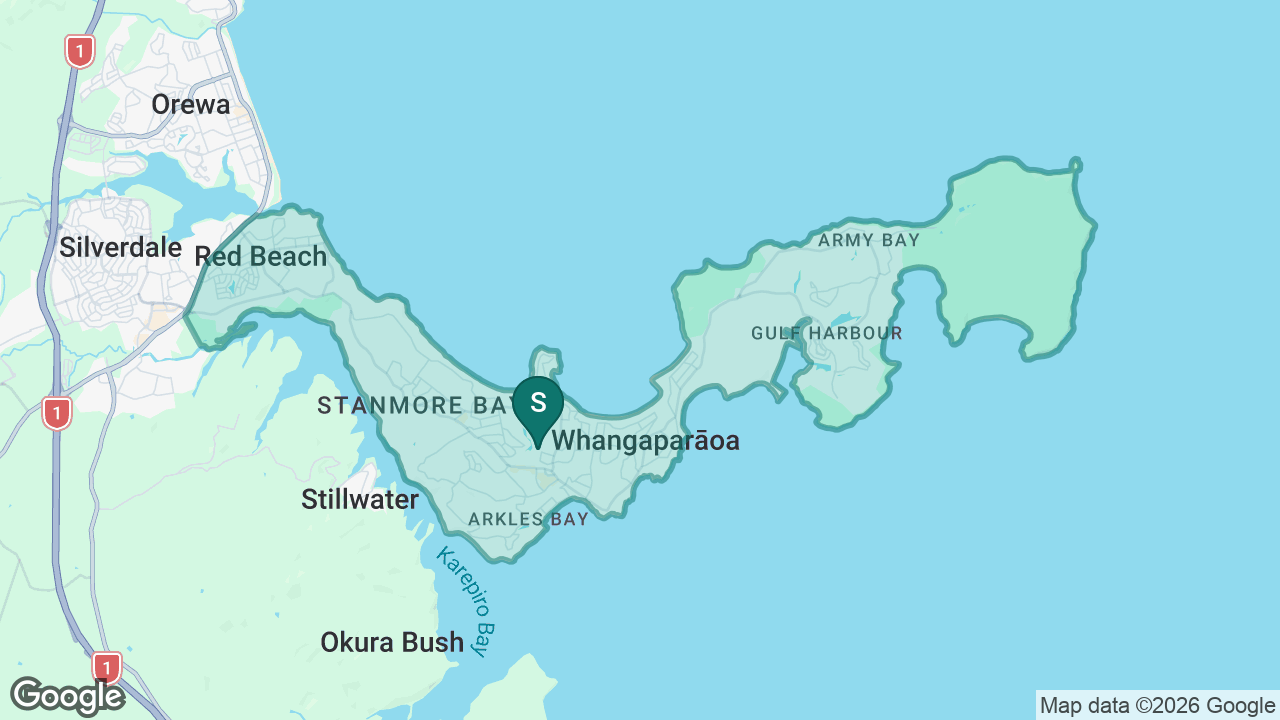 Whangaparaoa College static school zone map