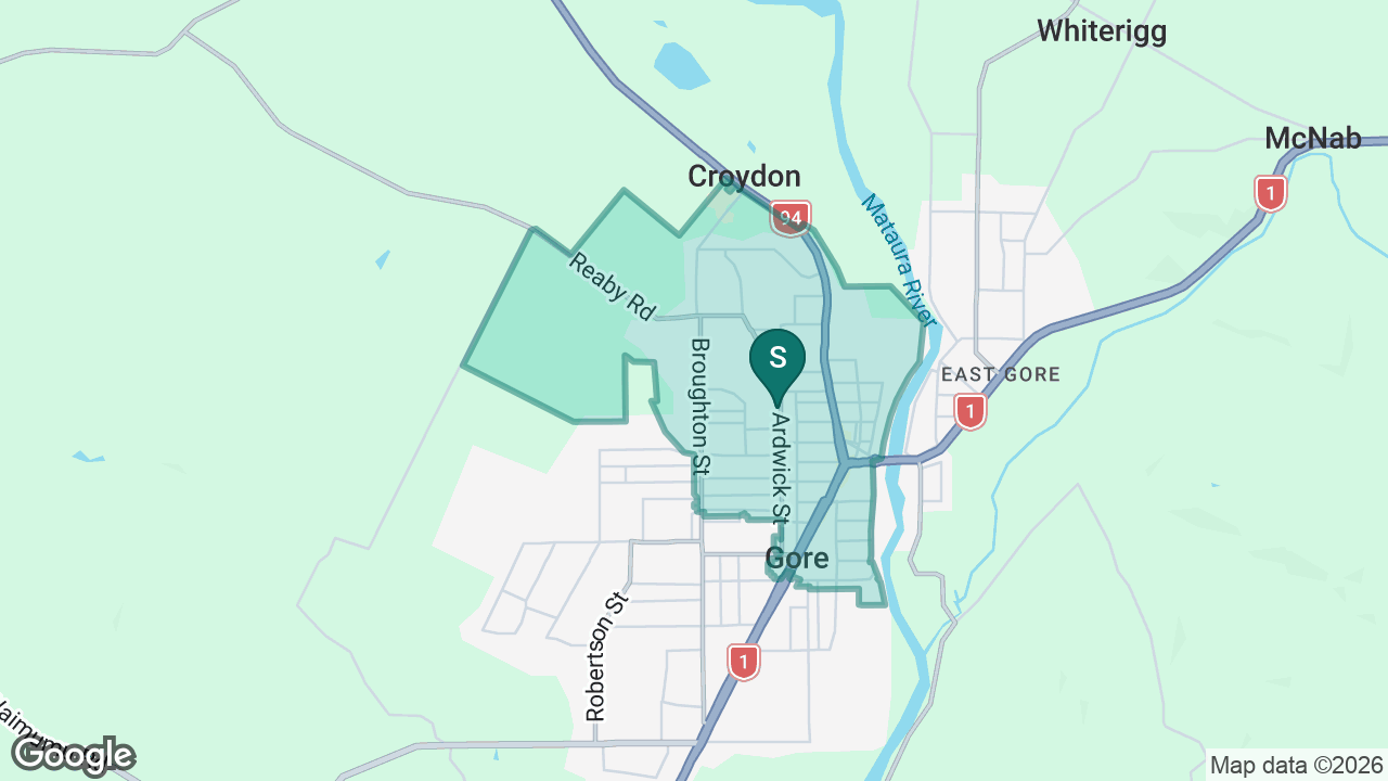 Gore Main School static school zone map