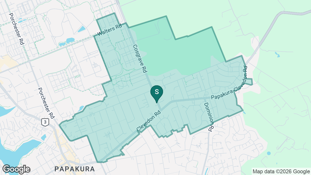 Cosgrove School static school zone map