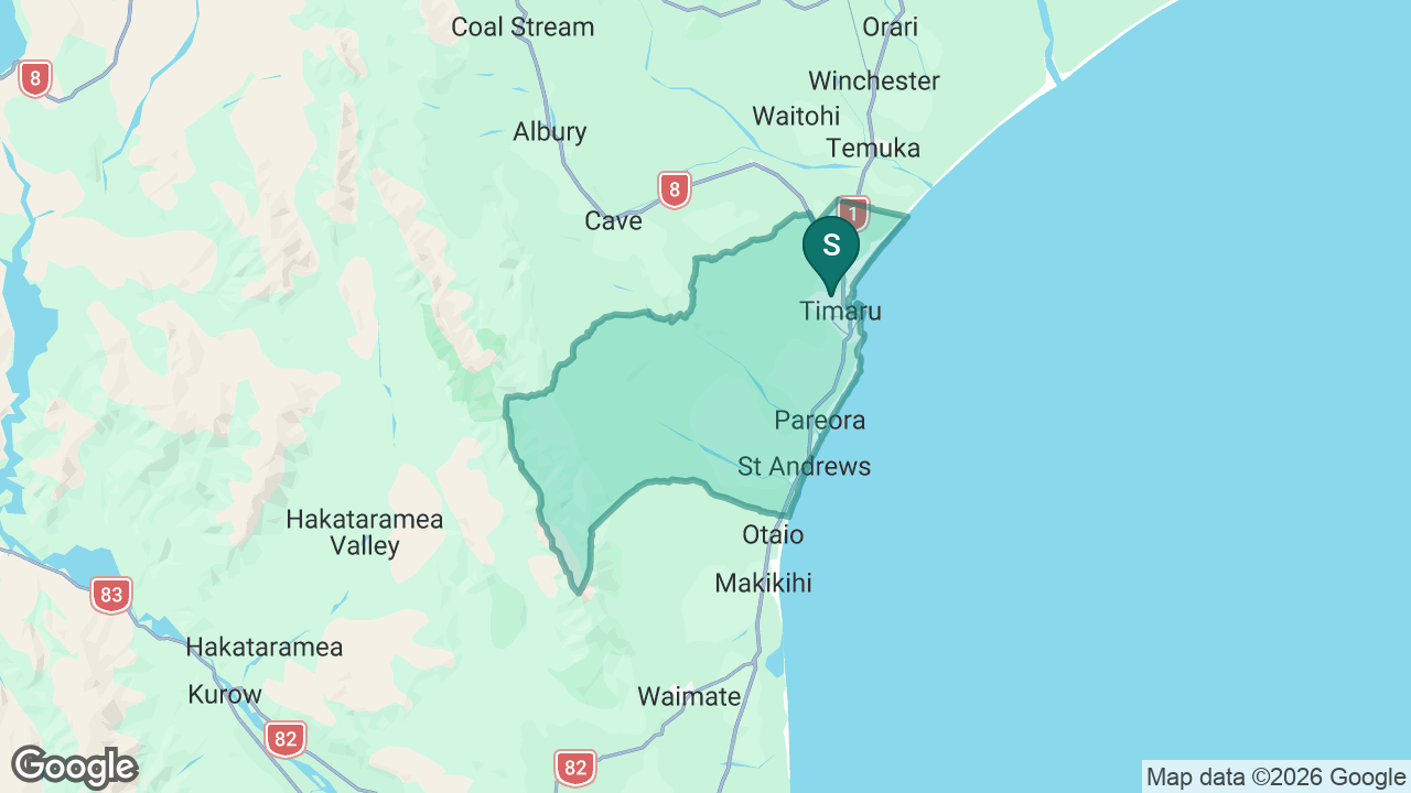 St Joseph's School (Timaru) static school zone map