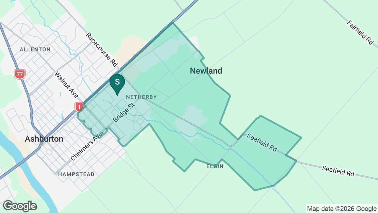 Ashburton Netherby School static school zone map