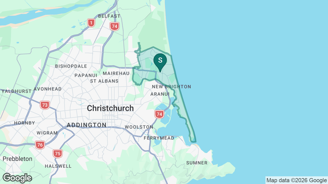 Avonside Girls' High School static school zone map