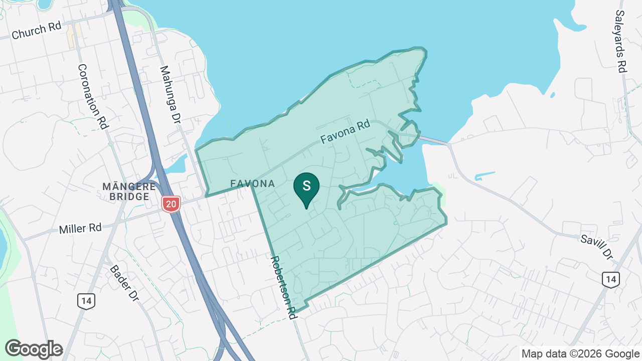 Favona School static school zone map