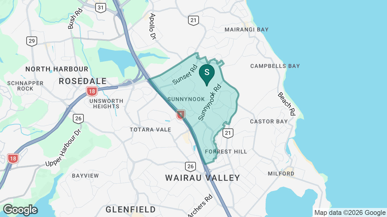 Sunnynook School static school zone map