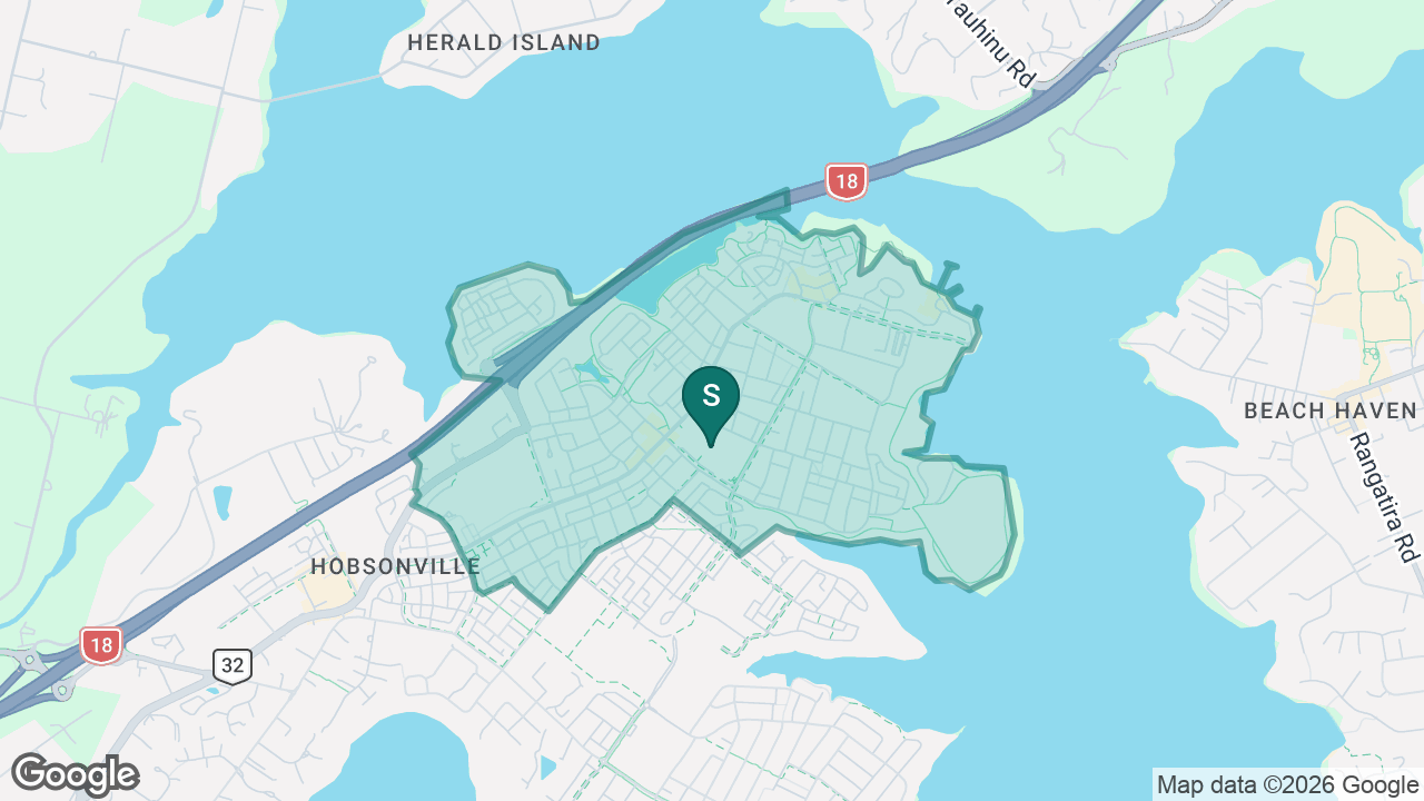 Hobsonville Point Primary School static school zone map