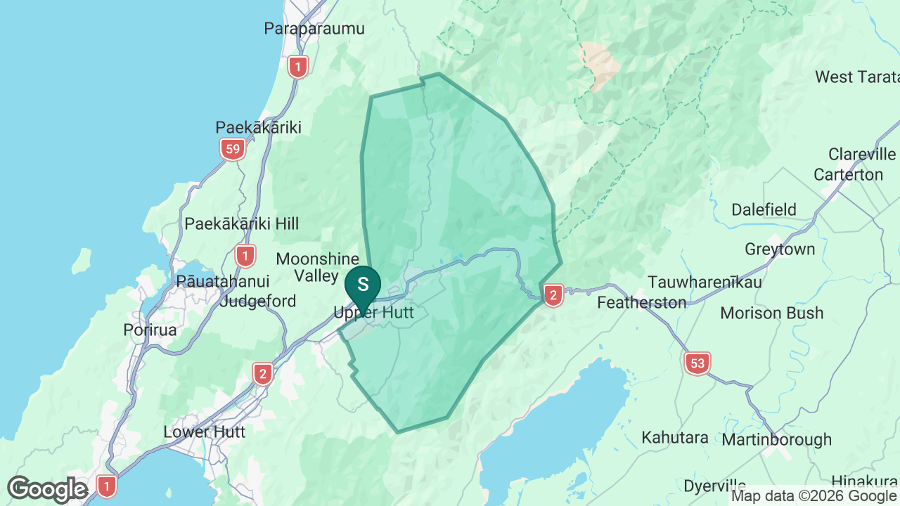 Heretaunga College static school zone map