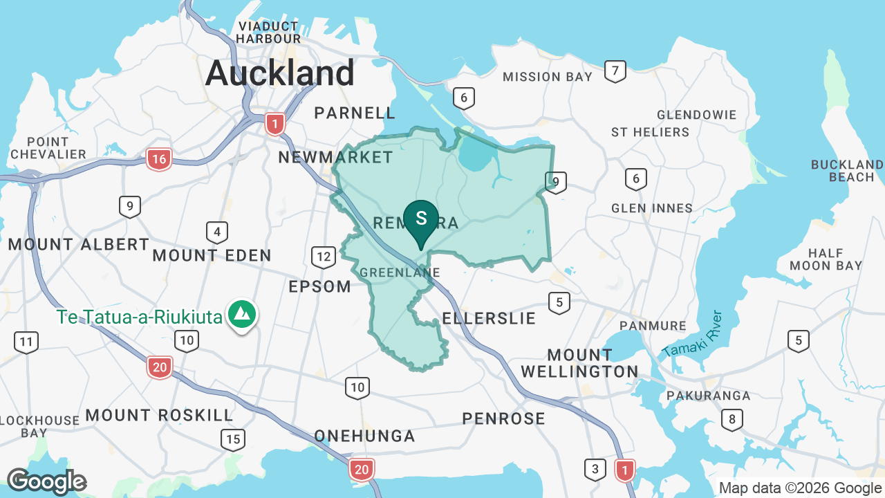 Remuera Intermediate static school zone map