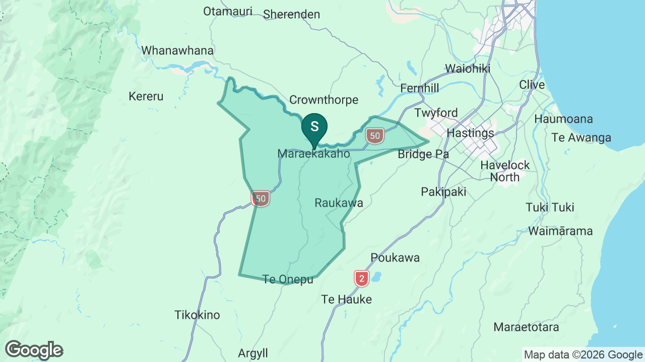 Maraekakaho School static school zone map