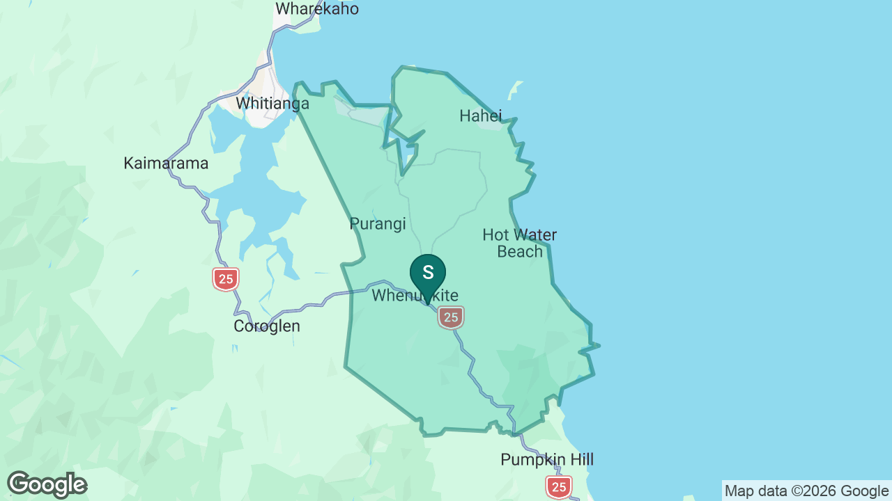 Whenuakite School static school zone map