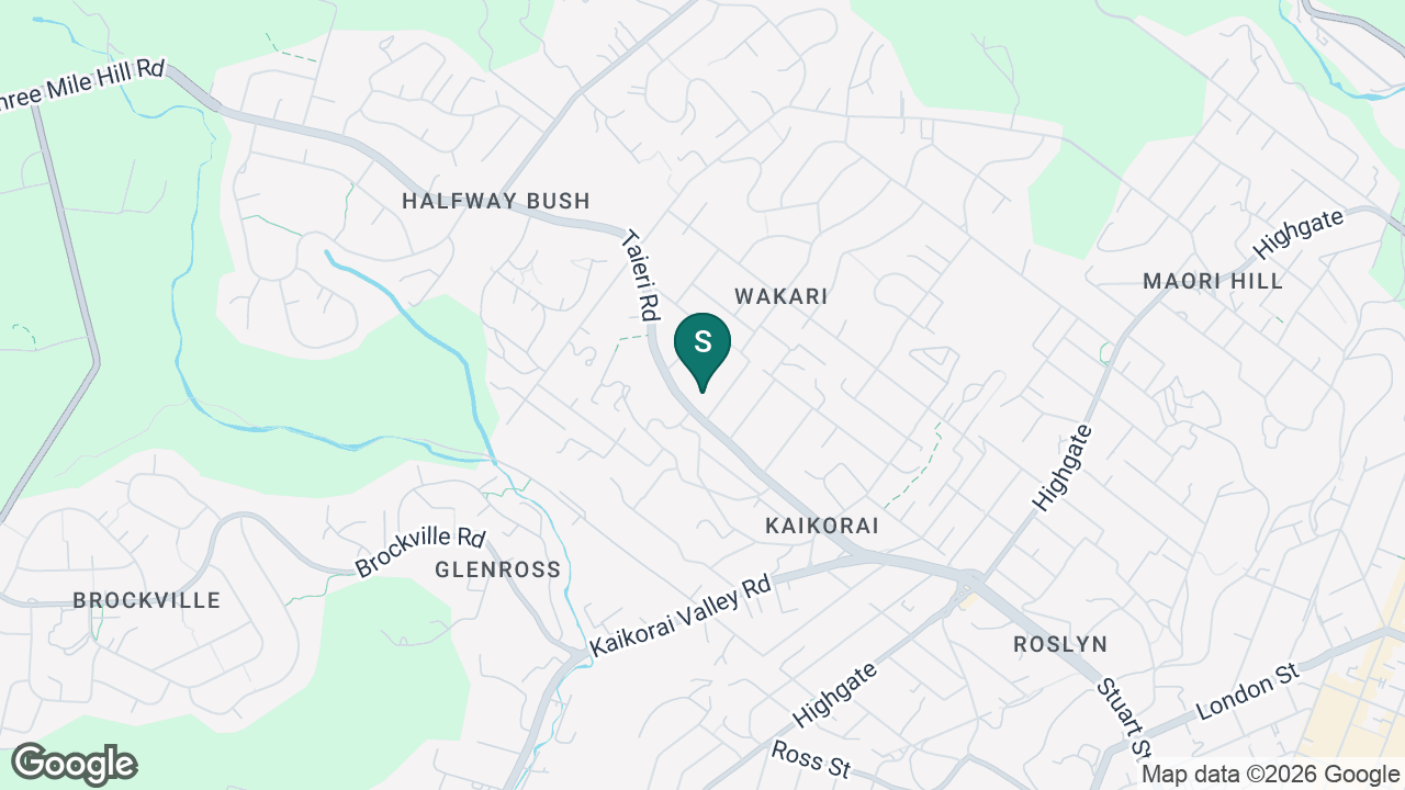 St Mary's School (Dunedin) static school zone map