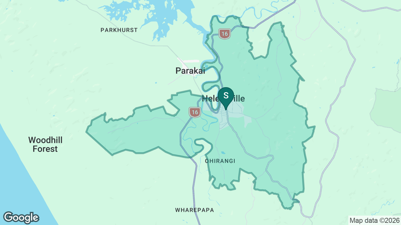 Helensville School static school zone map