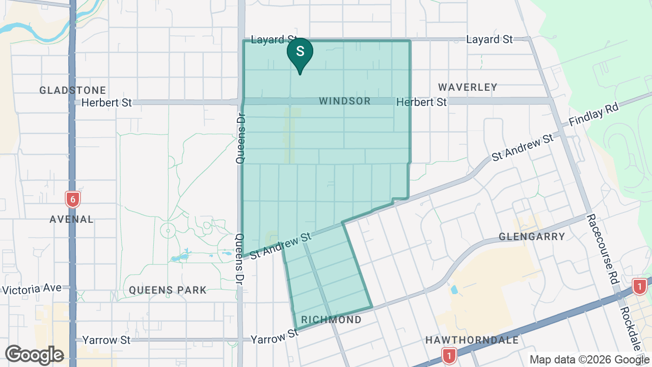 Windsor North School static school zone map