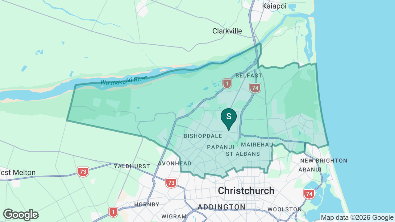 St Bede's College static school zone map
