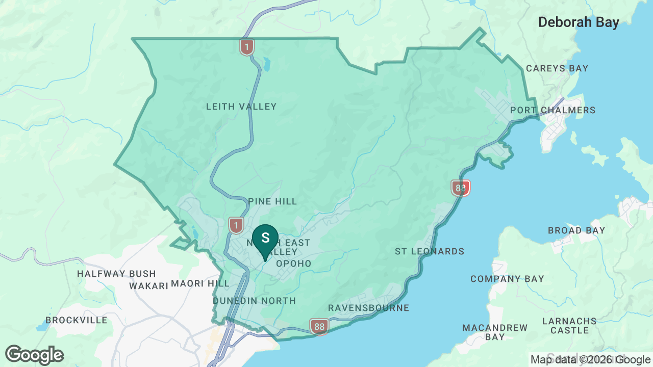 Dunedin North Intermediate static school zone map