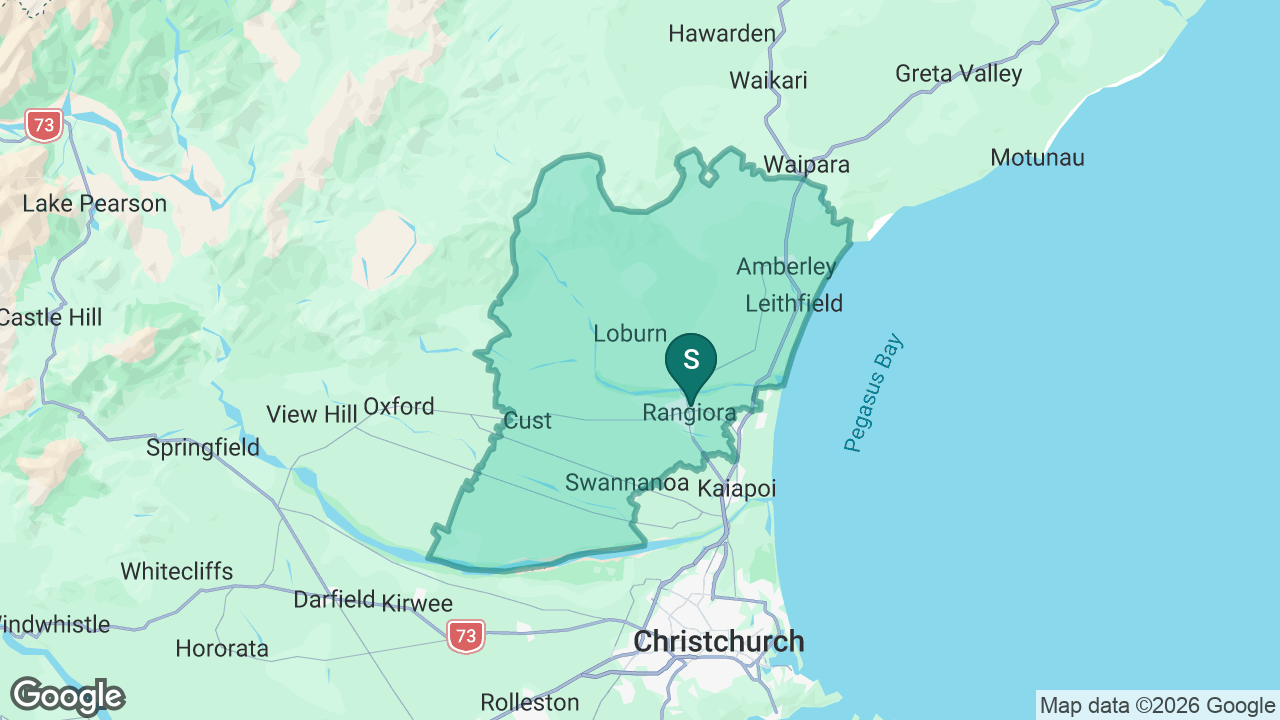 Rangiora High School static school zone map