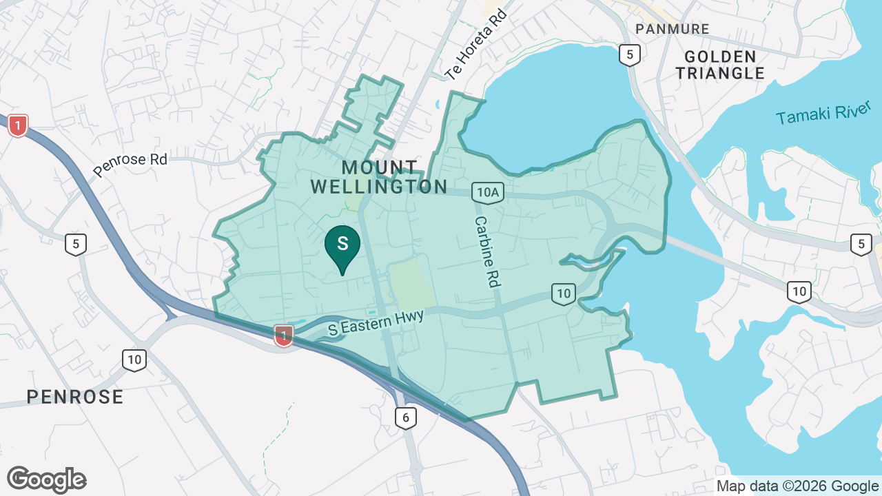 Sylvia Park School static school zone map