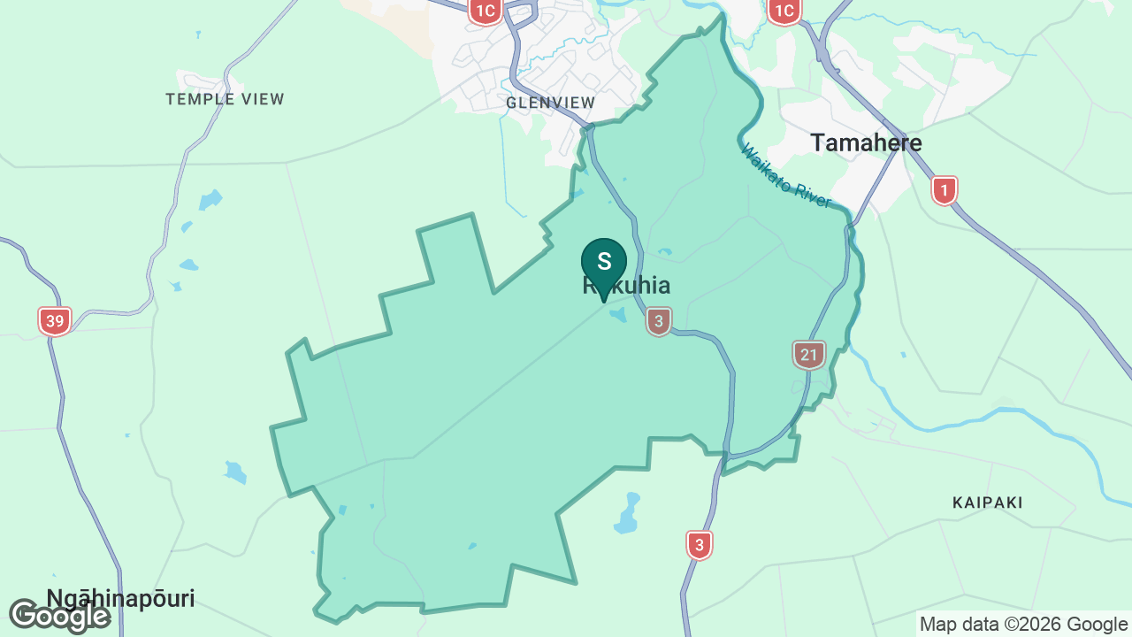 Rukuhia School static school zone map