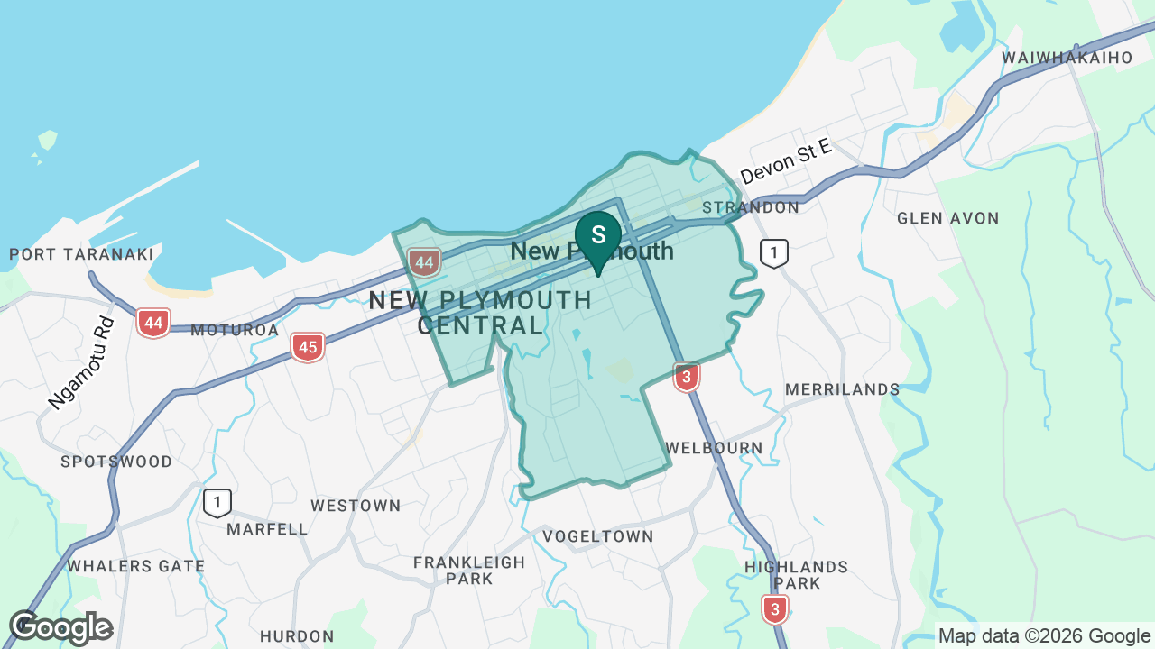 Central School Te Kura Waenga O Ngāmotu static school zone map