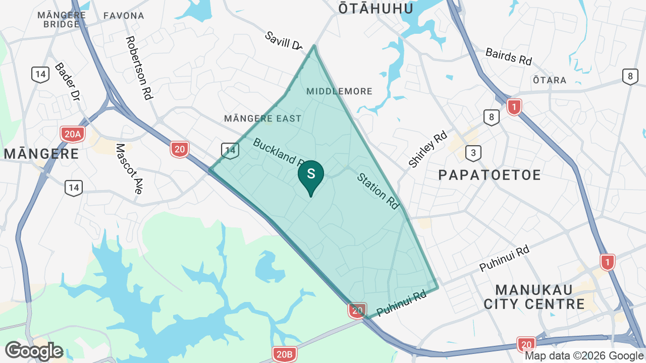 Kedgley Intermediate static school zone map