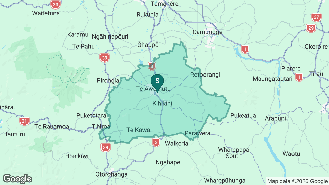 Te Awamutu Intermediate static school zone map