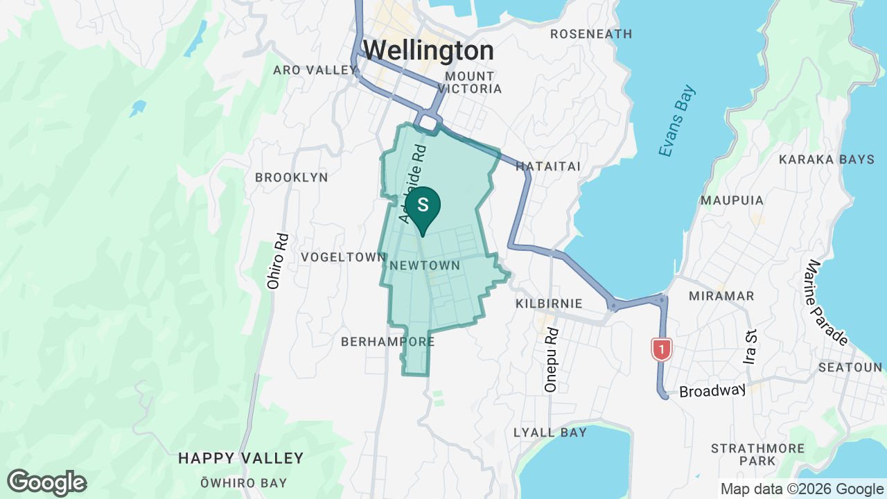 Newtown School static school zone map