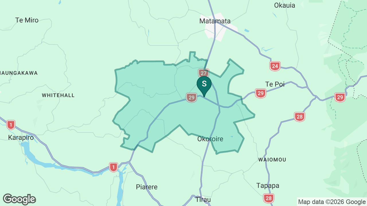 Hinuera School static school zone map