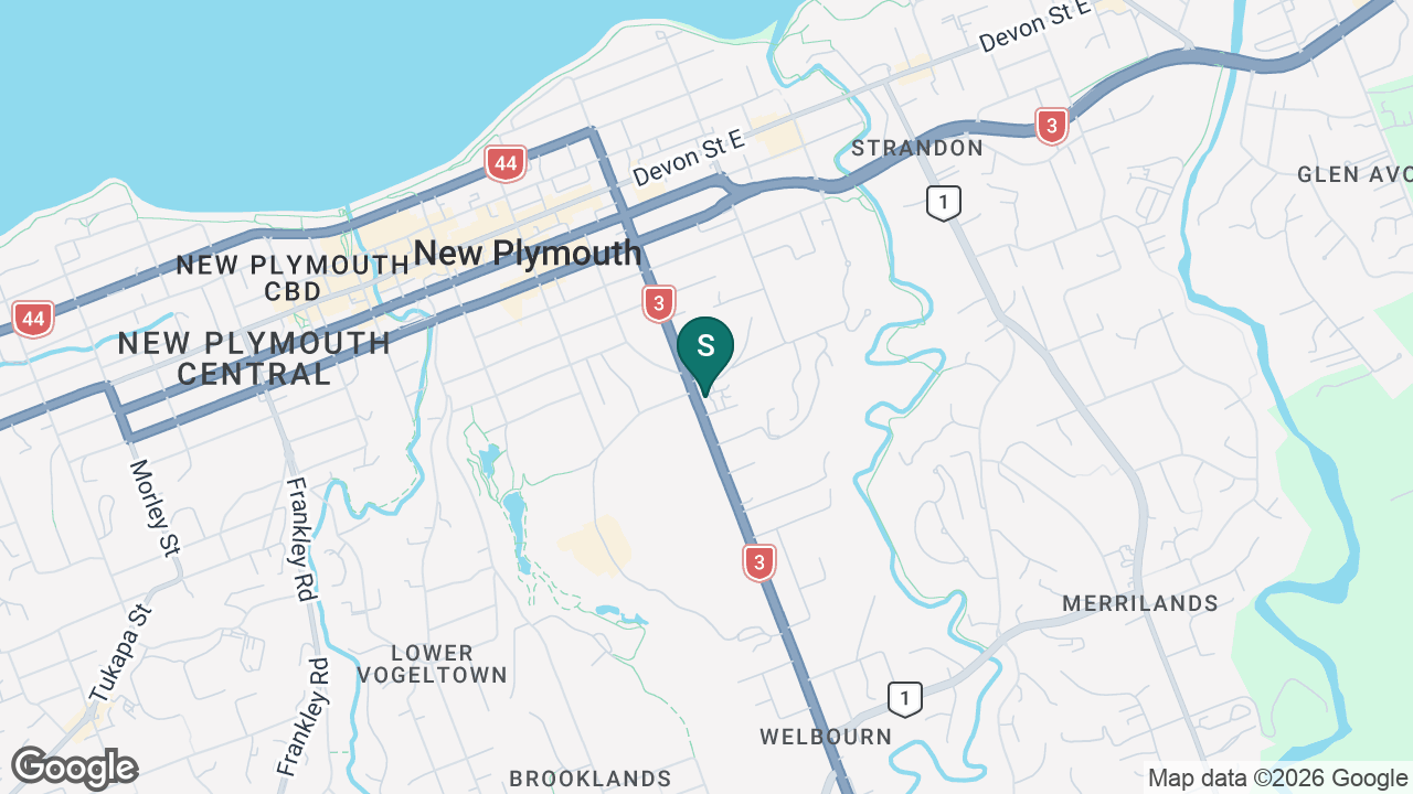 New Plymouth Boys' High School static school zone map