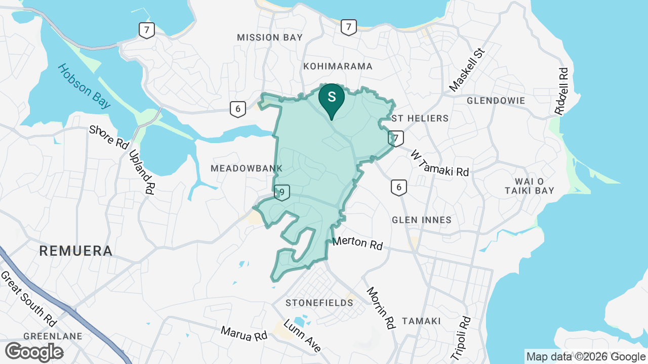 St Thomas School (Auckland) static school zone map