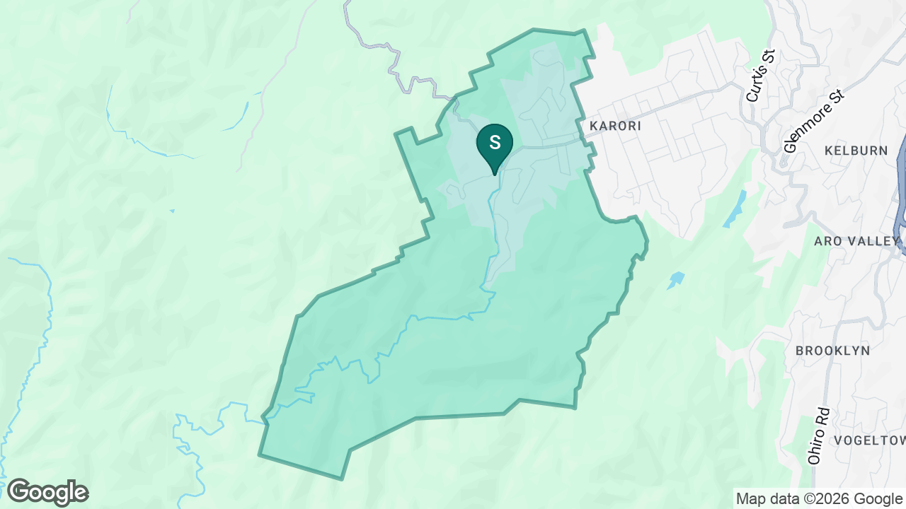 Karori West Normal School static school zone map