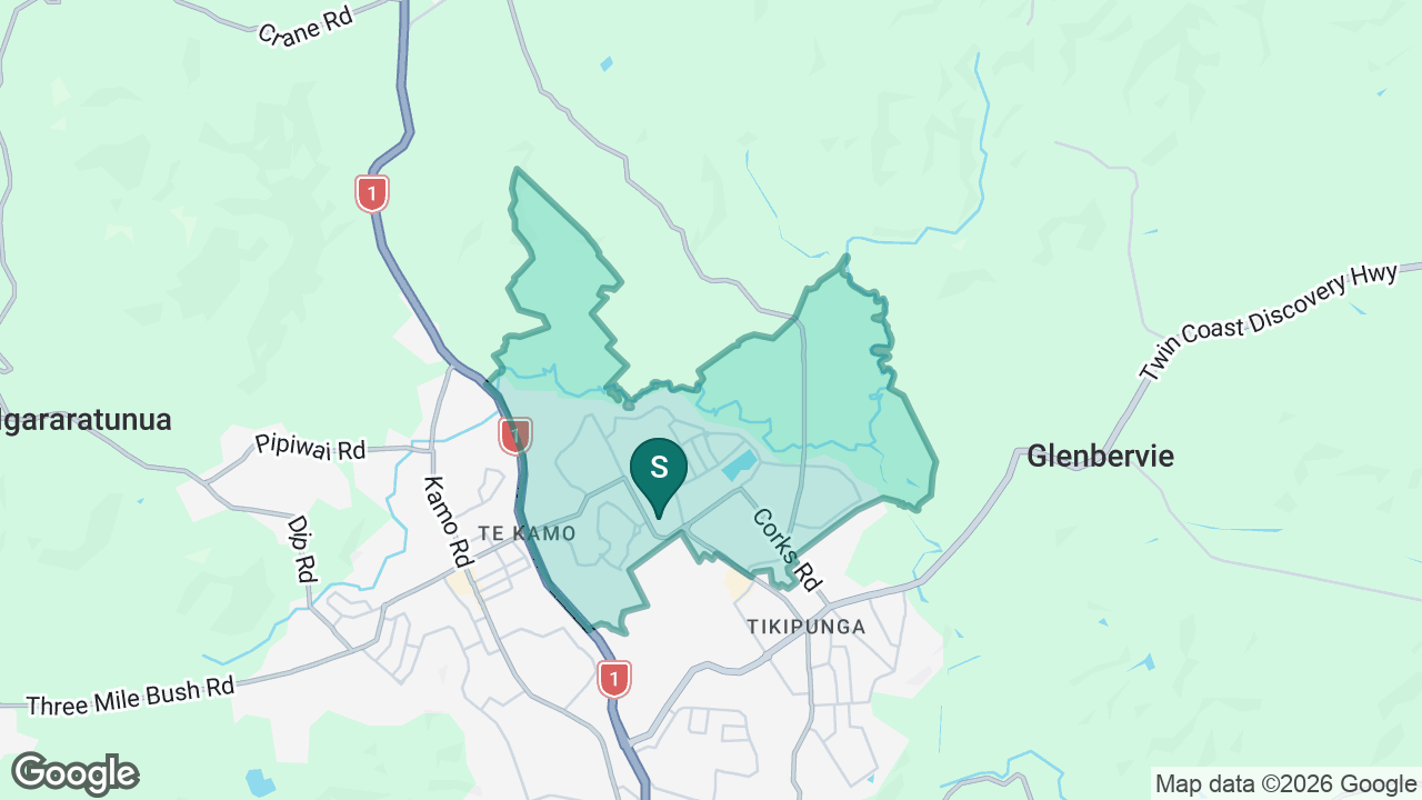 Totara Grove School static school zone map