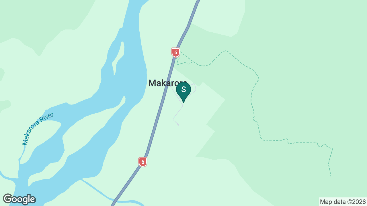 Makarora Primary School static school zone map