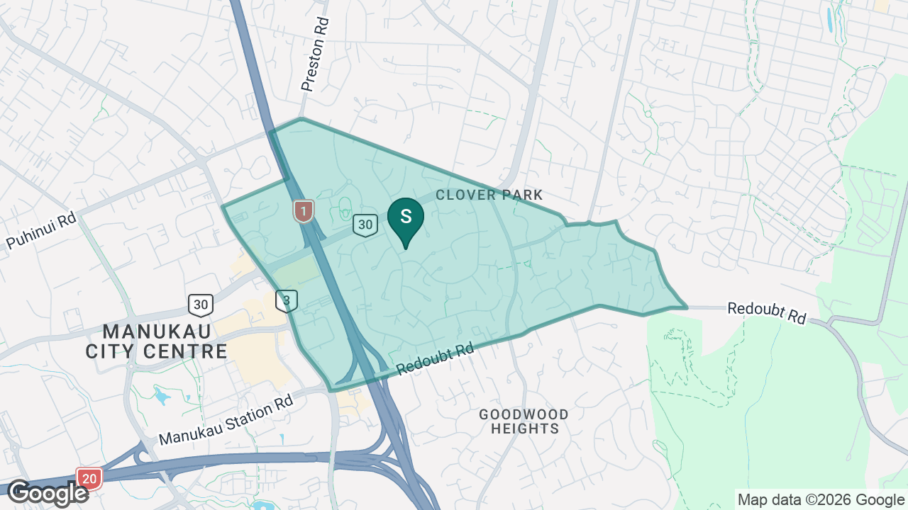 Redoubt North School static school zone map